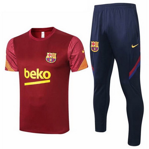 Trainingsshirt Barcelona Komplett Set 2020-21 Rote Gelb